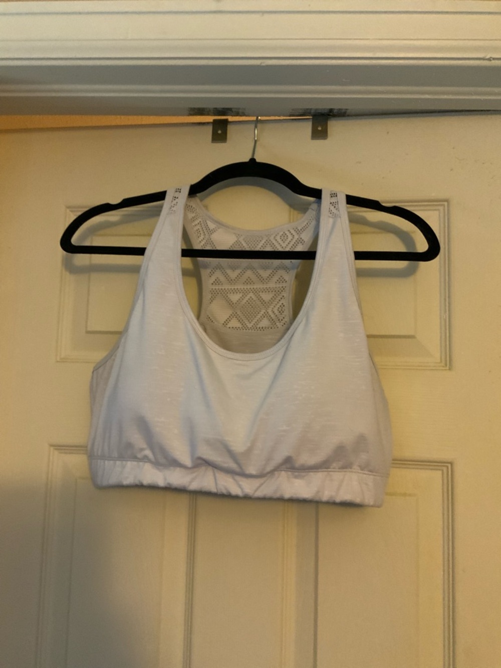 ZYIA White Lace-Back Racerback Sports Bra